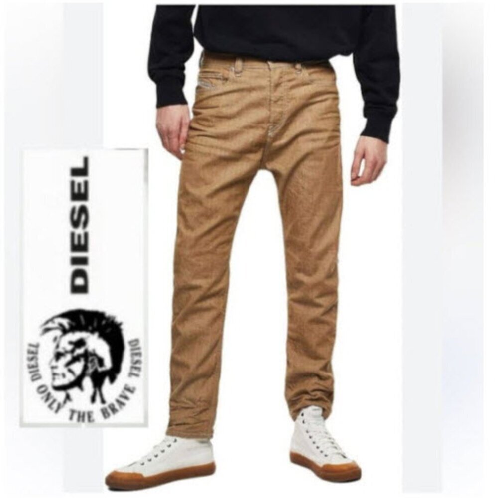 Diesel 3D Safado Brown Button Fly Straight Jeans Size 31 Designer Denim